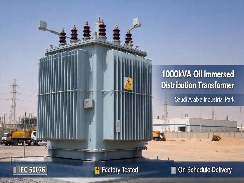 5 Sets 1000kVA Oil Immersed Distribution Transformer for Saudi Arabia Industrial Park